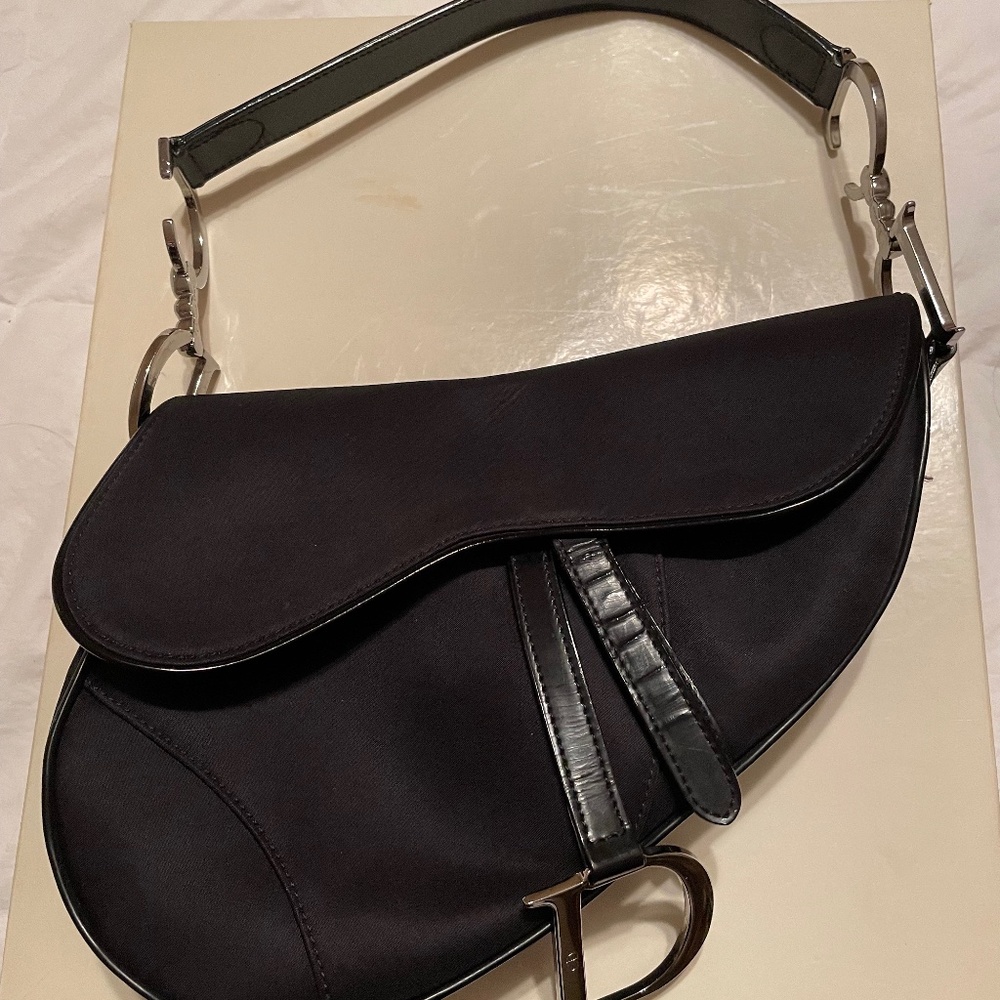 Vintage Dior Saddle Bag -black nylon 2002